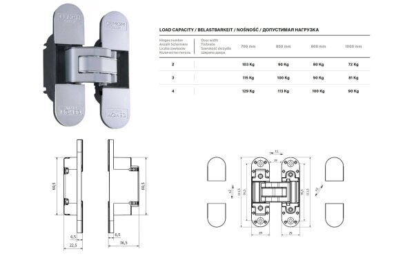 ZAWIAS CEMOM ESTETIC 80/A polsoft Chrom satyna