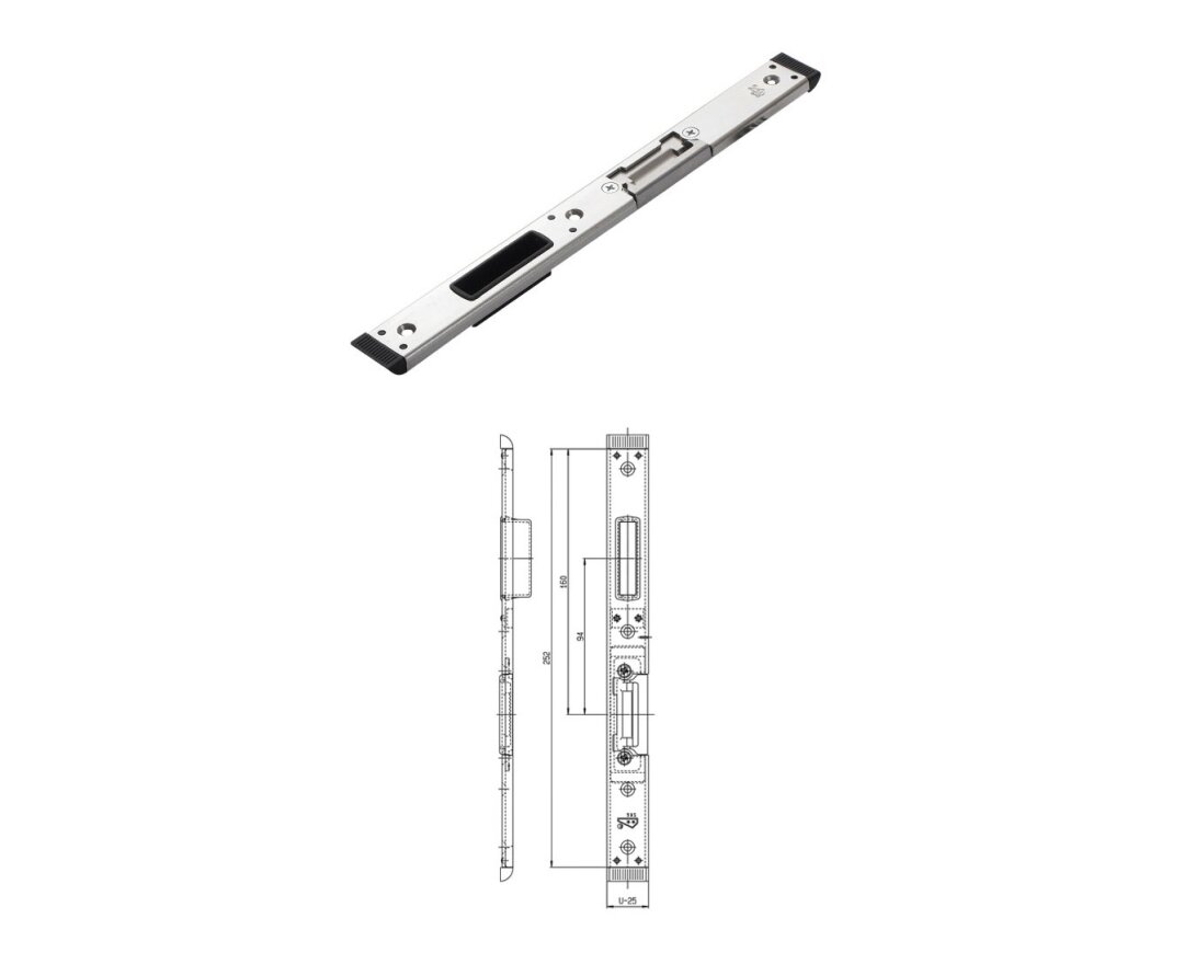 Zaczep zamka głównego - lewy 4/U25x6,5 oś 13 mm – drewno- fot-