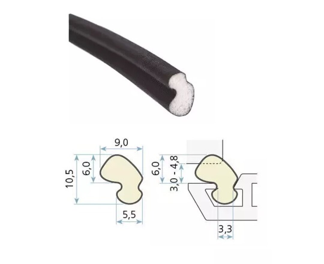 Uszczelka okienna QLON QL-5570 KBE, Rehau 300m- fot-