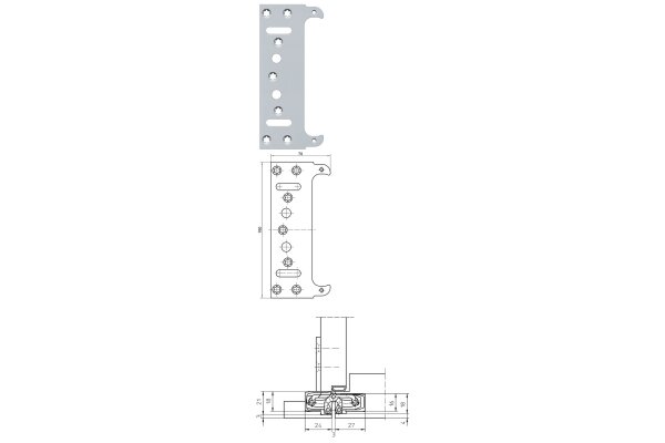 Płytka mocująca TECTUS TE 240 3D FZ Simonswerk Powierzchnia ocynkowana
