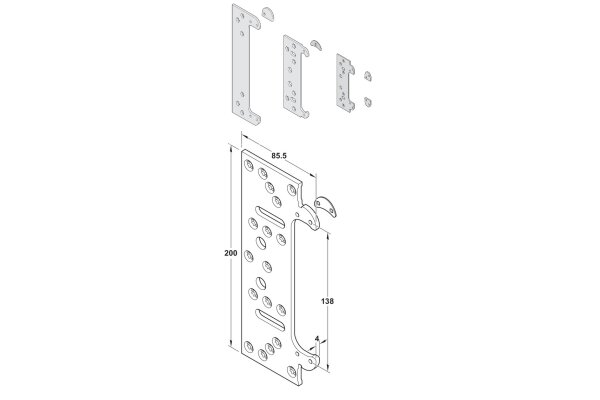Płytka mocująca TECTUS TE 340 3D FZ Simonswerk Powierzchnia ocynkowana