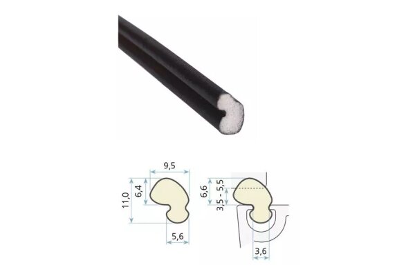 Uszczelka okienna QLON QL-9646 KBE, Deceunickmoundial 25m Schlegel Czarny