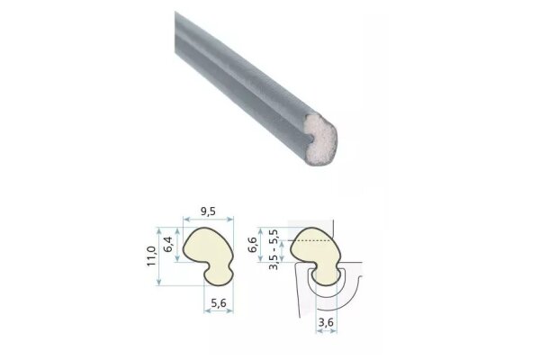 Uszczelka okienna QLON QL-9646 KBE, Deceunickmoundial 250m Schlegel srebrnoszary