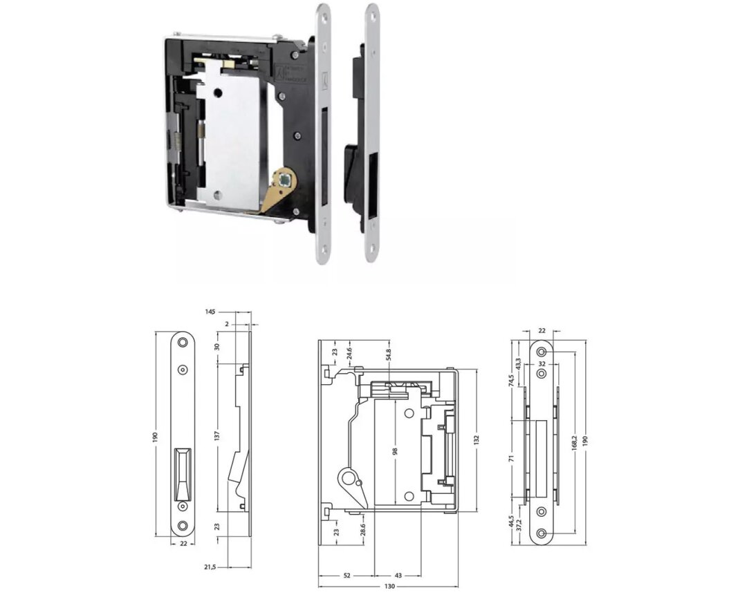 Zamek magnetyczny B-NO-HA Mini 937 WC- fot-