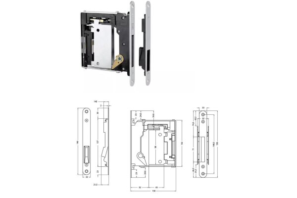 Zamek magnetyczny B-NO-HA Mini 937 WC Bonaiti Chrom satyna