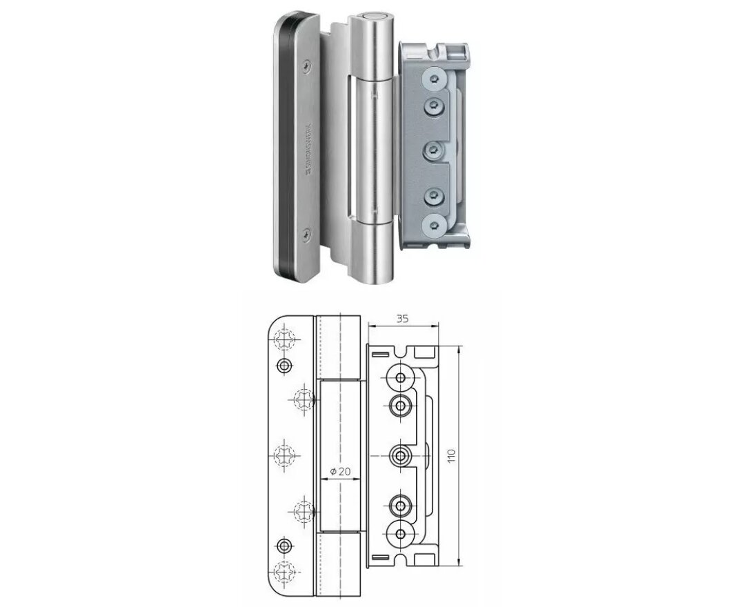 Zawias do drzwi BAKA Protect 4010 3D FD MSTS (4-ty zawias)- fot-