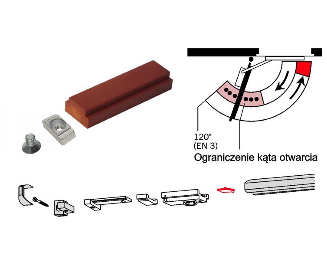 Ogranicznik otwarcia TS90 impulse do szyny- fot-