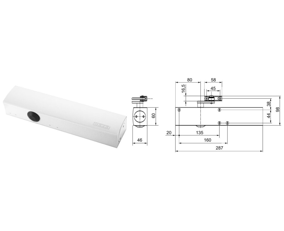 Samozamykacz drzwiowy TS4000 bez ramienia- fot-