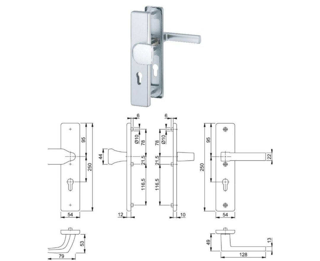 Komplet bezpieczny gałko-klamki Austin- fot-