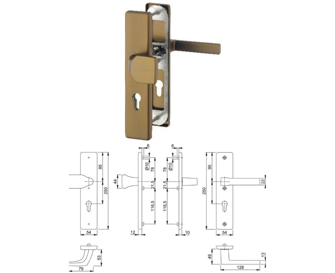 Komplet bezpieczny gałko-klamki Austin- fot-