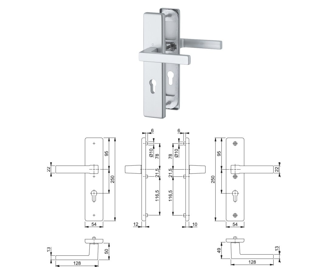 Komplet klamek bezpiecznych Austn- fot-