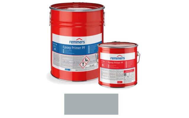 Czyszczenie Magazynów – Pigmentowana powłoka gruntująca i warstwa bazowa Epoxy Primer PF 12kg remmers srebrnoszary