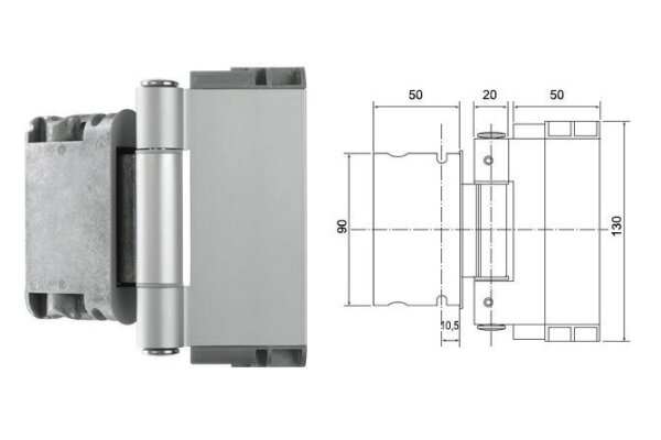 Zawias do drzwi zewnętrznych Easy 3D SFS Stal szlachetna