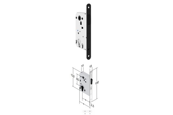 Zamek magnetyczny B-TWIN Wkładka Bonaiti Czarny