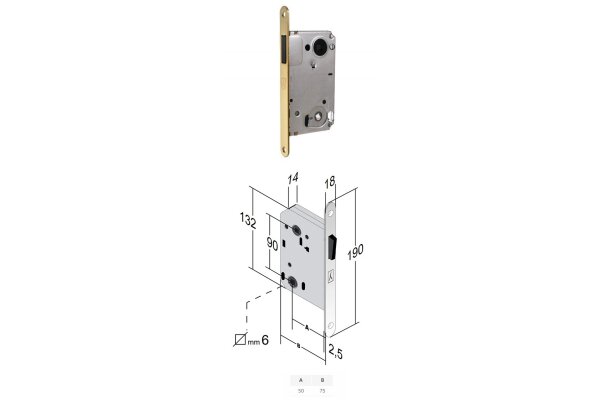 Zamek magnetyczny B-TWIN WC Bonaiti Złoty polerowany