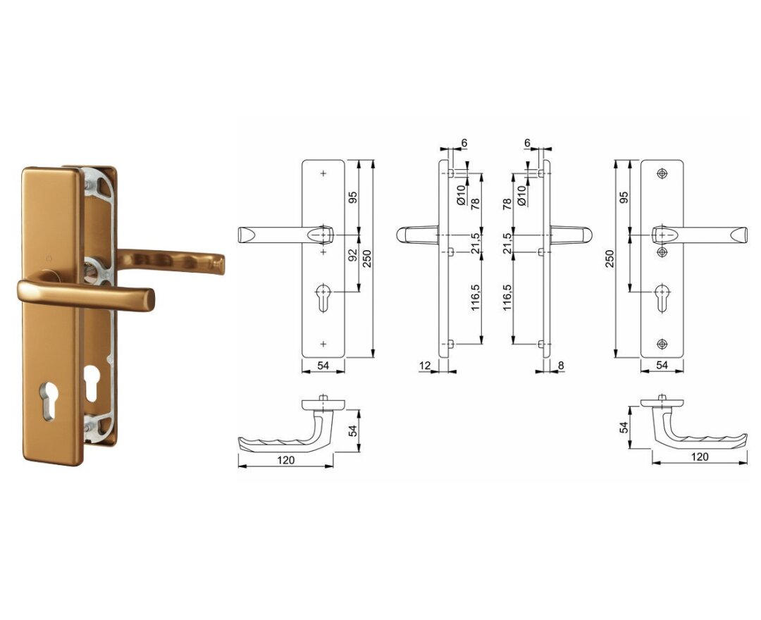 Klamka drzwiowa London na szyldzie PZ92 mm do drzwi 67-72 mm- fot-