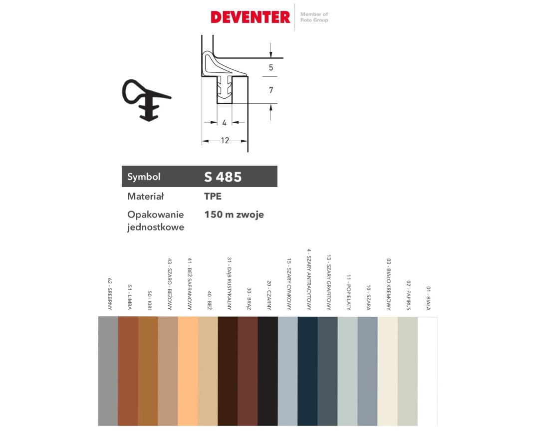 Uszczelka S 485 (2x75m) 150m K0- fot-