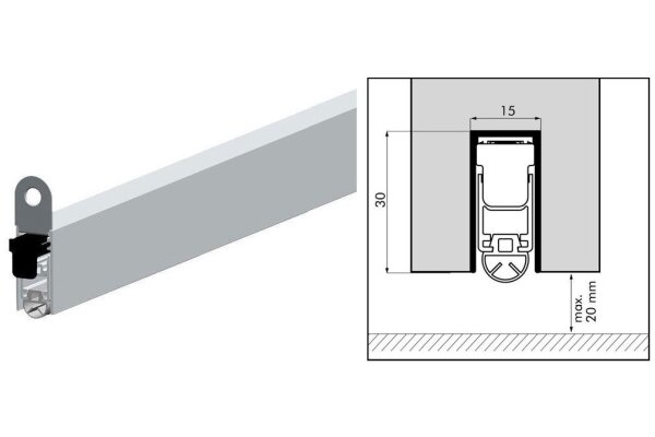 Uszczelnienie automatyczne MATIC UNI-PROOF 1128 mm Ellen Szary