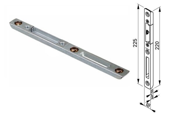 Zaczep zamka głównego lewy - drewno 4/18 Roto Frank Ocynk srebrny