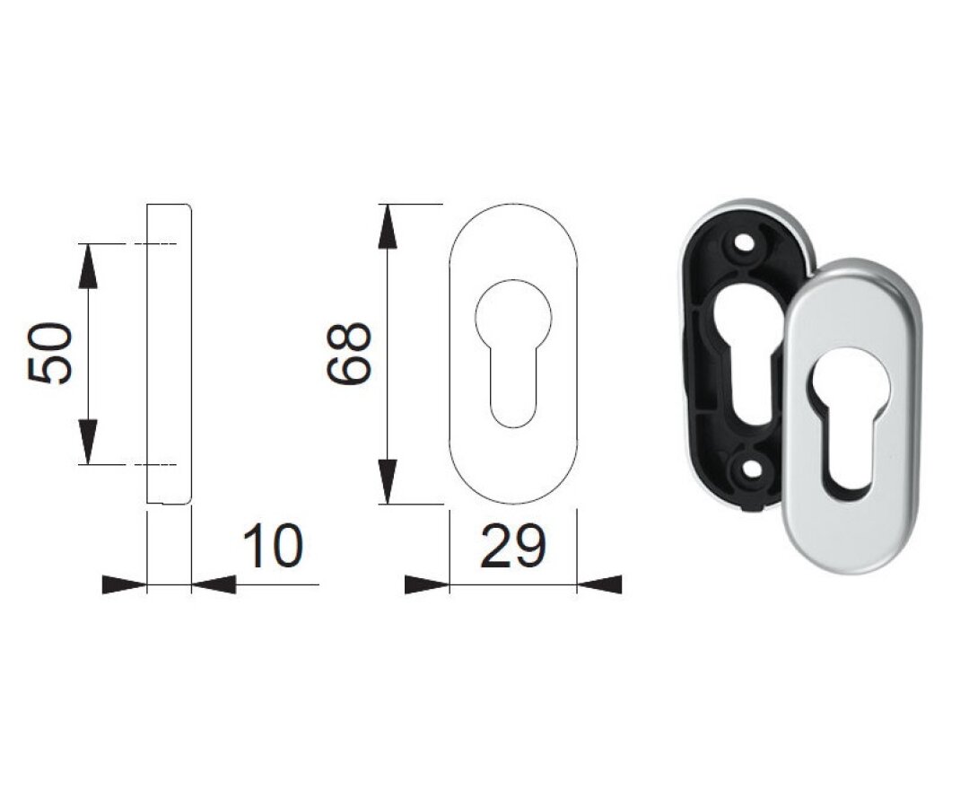 Rozeta drzwiowa PZ owalna- fot-