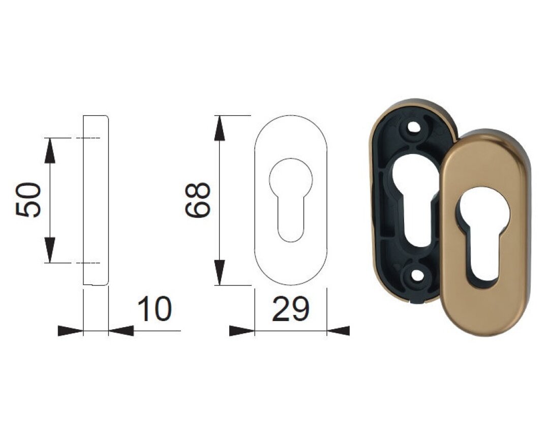 Rozeta drzwiowa PZ owalna- fot-