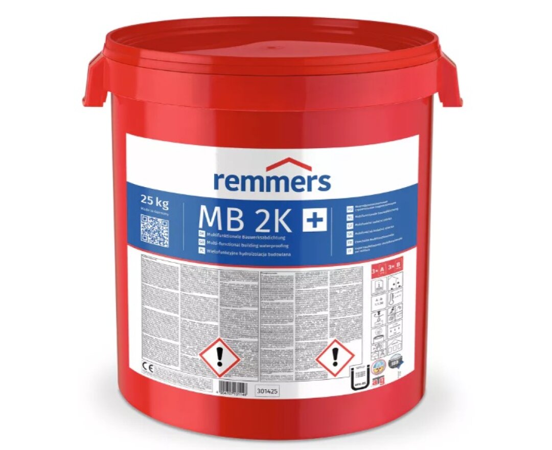 Dwukomponentowa, wielofunkcyjna hydroizolacja budowlana MB 2K 25kg- fot-