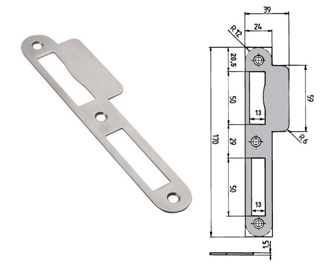 Blacha zaczepowa z płetwą Nr 5N-L lewy- fot-