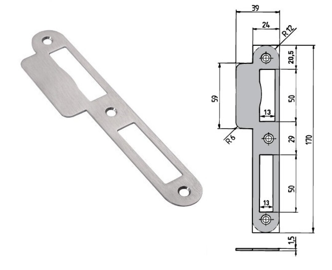 Blacha zaczepowa z płetwą Nr 5N-P prawy- fot-