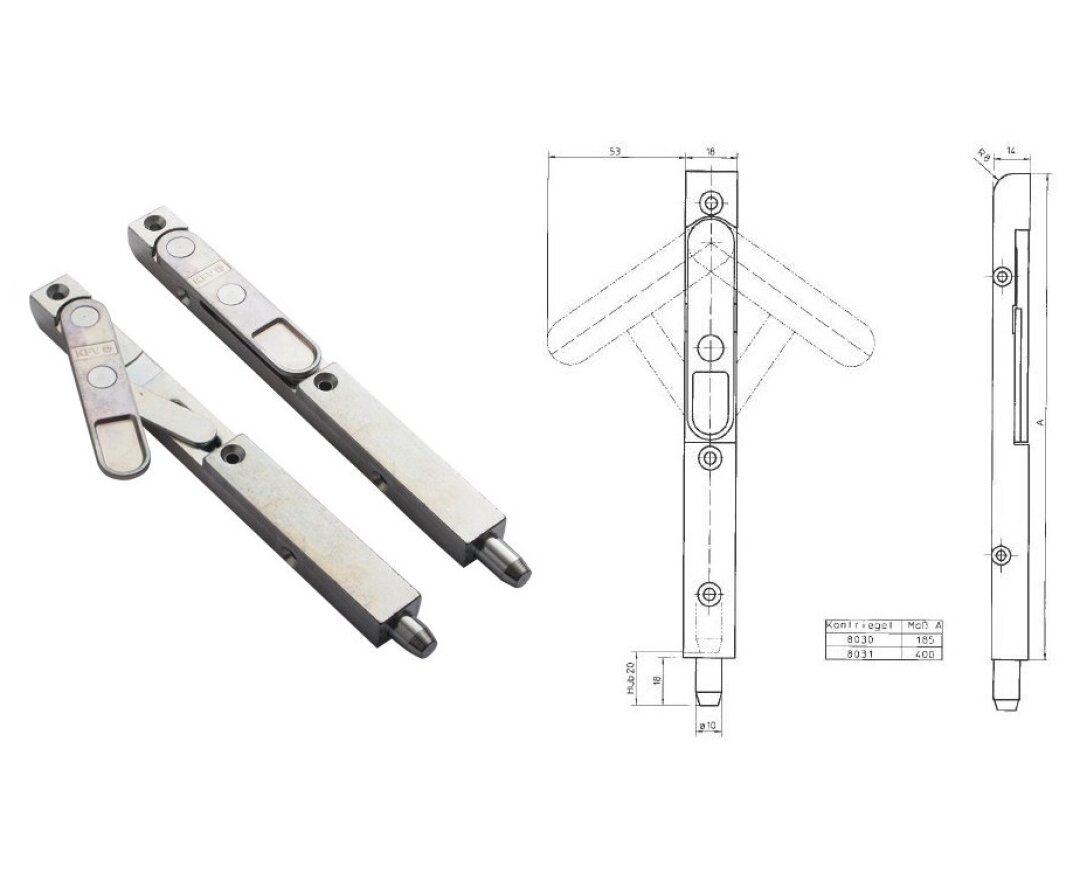 Rygiel nr 8030 KFV 18x185 mm- fot-