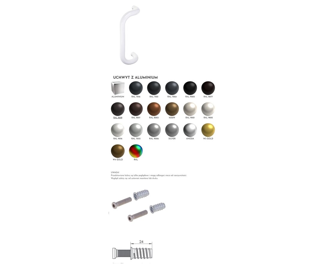 Pochwyt jednostronny M2 aluminiowy fi 30 mm, x = 300 mm + Mocowanie jednostronne MUFA do drewna- fot-