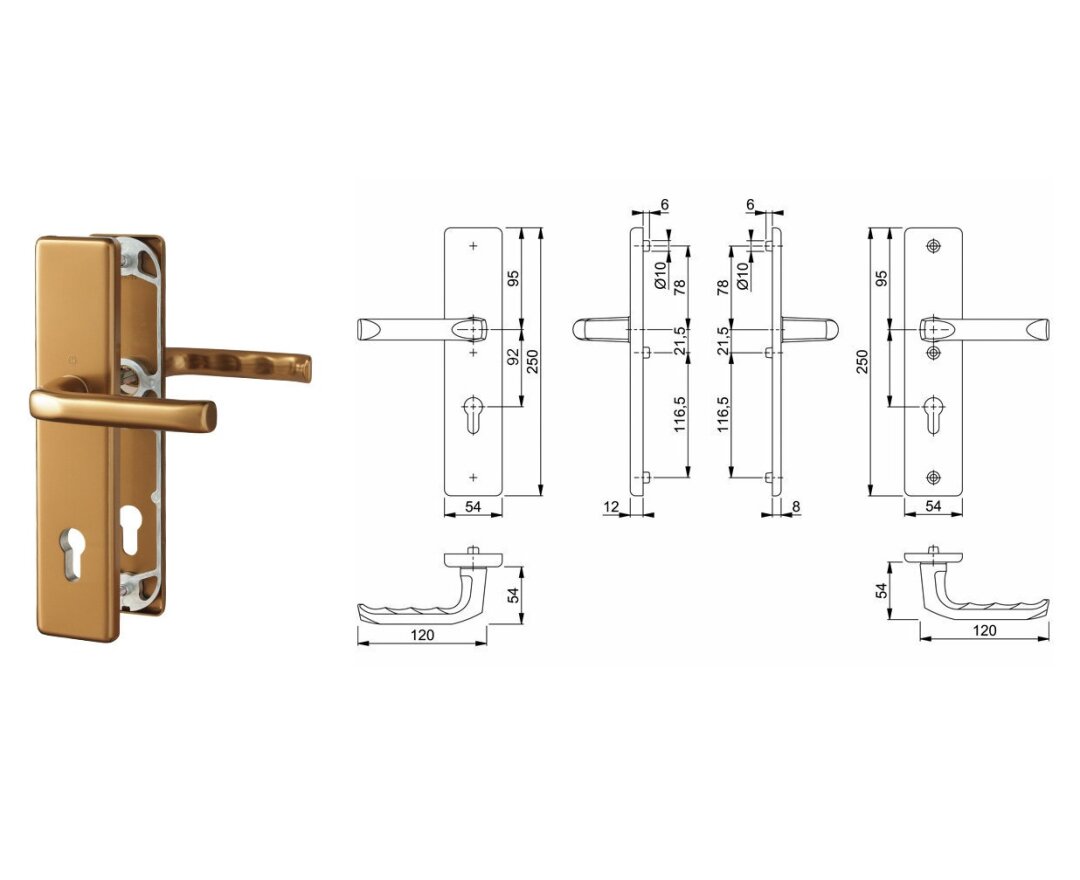 Klamka drzwiowa London na szyldzie PZ92 mm do drzwi 87-92 mm- fot-