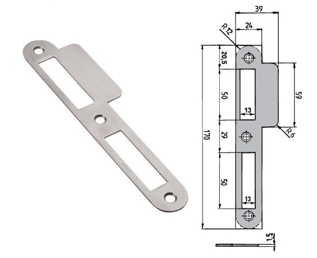 Blacha zaczepowa z płetwą Nr 5 lewy- fot-