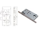 Zamek magnetyczny do drzwi wewnętrznych 116 PZ 20/55/72  Siegenia Aubi Stal szlachetna