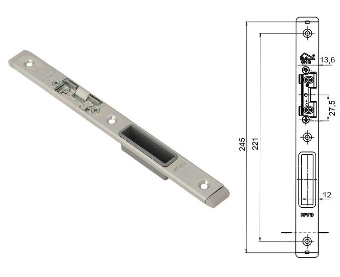 Zaczep zamka głównego lewy U24Ex6 mm- fot-