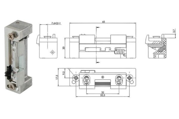 Zaczep mechaniczny AT115-A 20x17,5x65 mm Siegenia Aubi