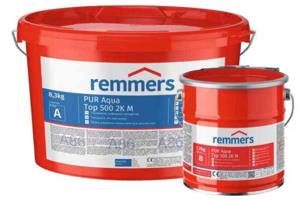 Przezroczysta, jedwabiście matowa powłoka zamykająca PUR Aqua Top 500 2K M 1kg remmers