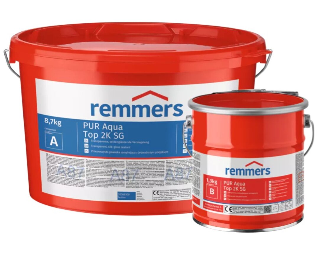 Przezroczysta powłoka zamykająca z jedwabistym połyskiem PUR Aqua Top 2K SG 10kg- fot-