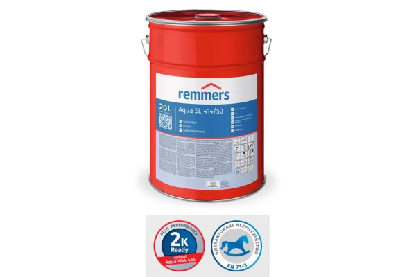 Aqua SL-414 Lakier wodny, Farba akrylowa do drewna 20L remmers Bezbarwny półmat