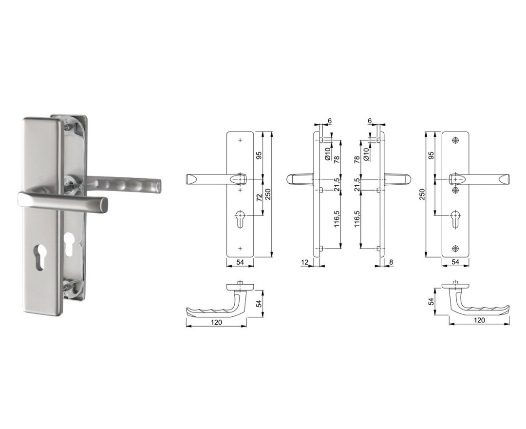 Klamka drzwiowa London na szyldzie PZ72 mm do drzwi 87-92 mm- fot-