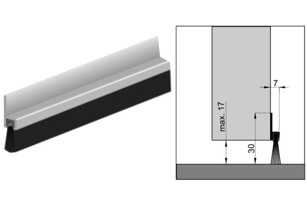 Uszczelnienie szczotkowe IBS 31 3000 mm Ellen Czarny