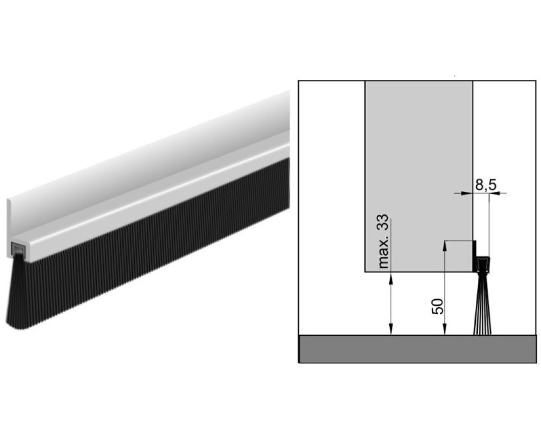 Uszczelnienie szczotkowe IBS 50 1000 mm- fot-