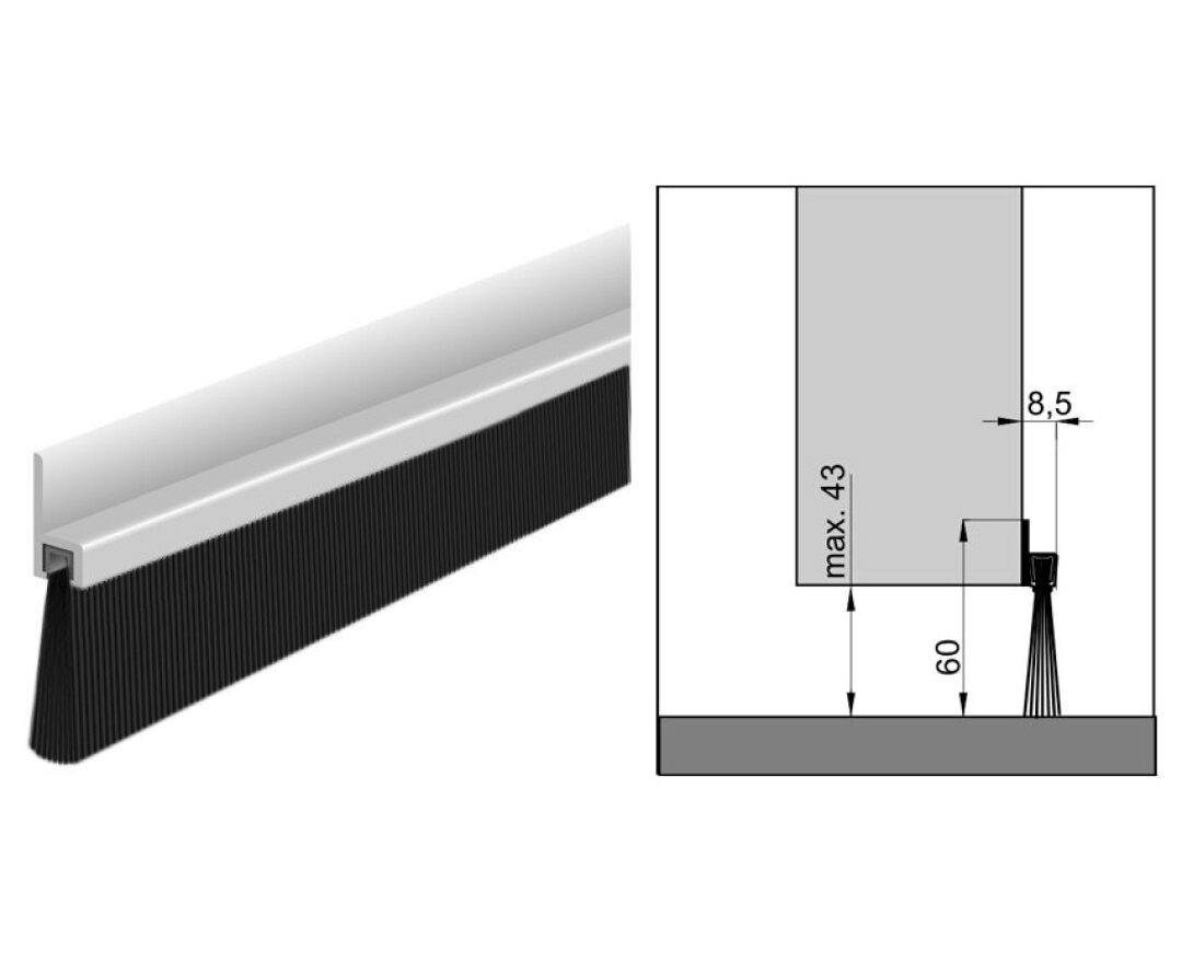 Uszczelnienie szczotkowe IBS 60 3000 mm- fot-