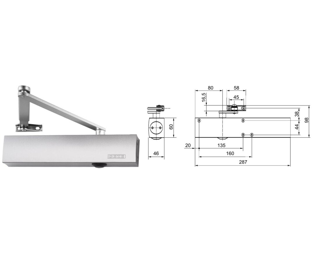 Samozamykacz drzwiowy TS4000 z ramieniem standardowym- fot-