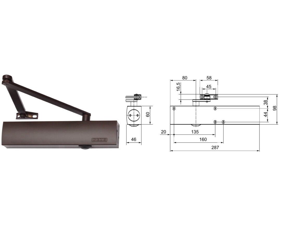 Samozamykacz drzwiowy TS4000 z ramieniem standardowym- fot-