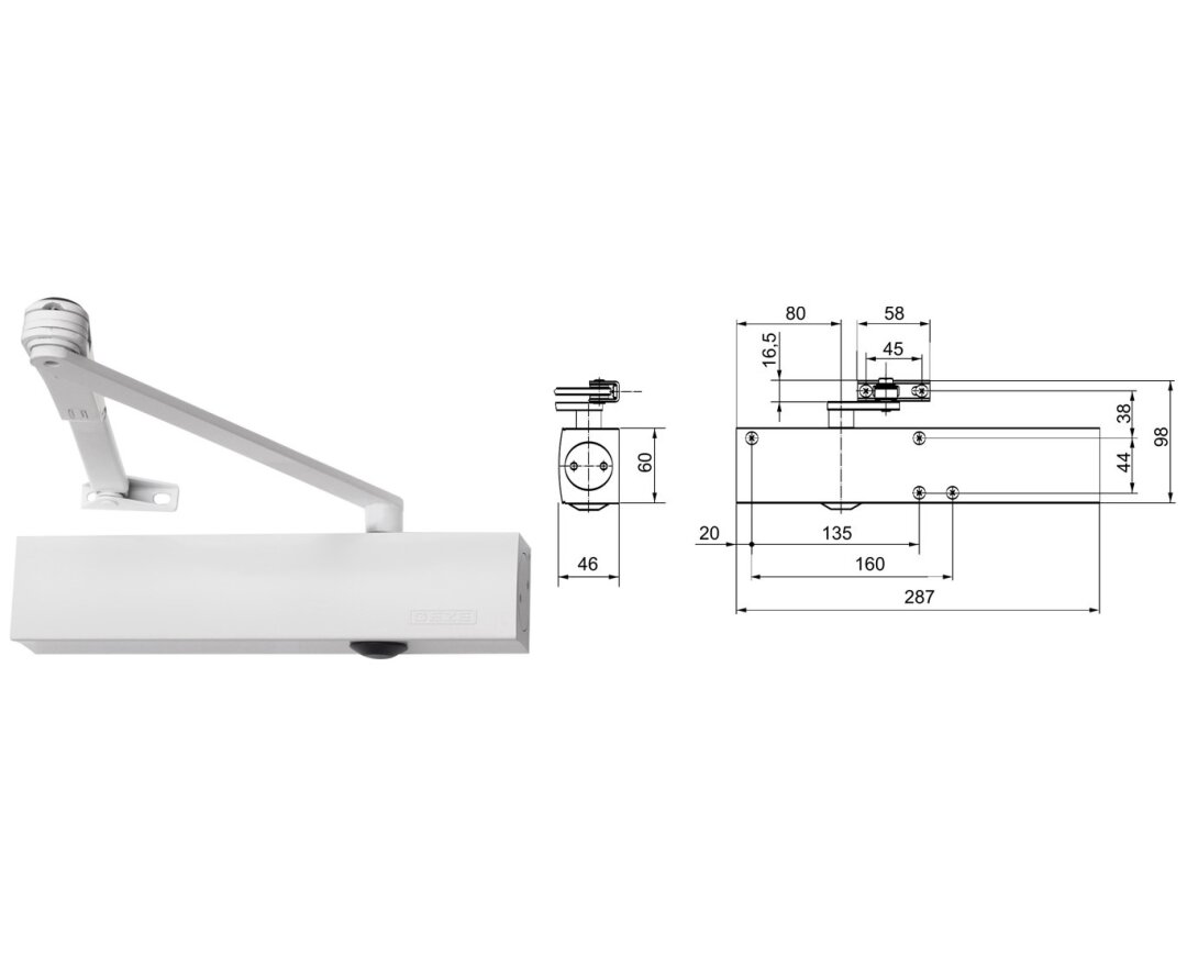 Samozamykacz drzwiowy TS4000 z ramieniem z funkcją STOP- fot-