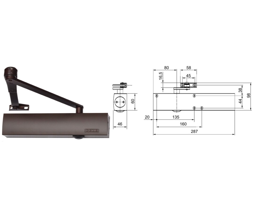 Samozamykacz drzwiowy TS4000 z ramieniem z funkcją STOP- fot-
