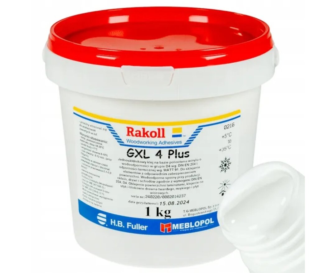 Klej do drewna RAKOLL GXL-4 Plus wodoodporny D4 1kg- fot-