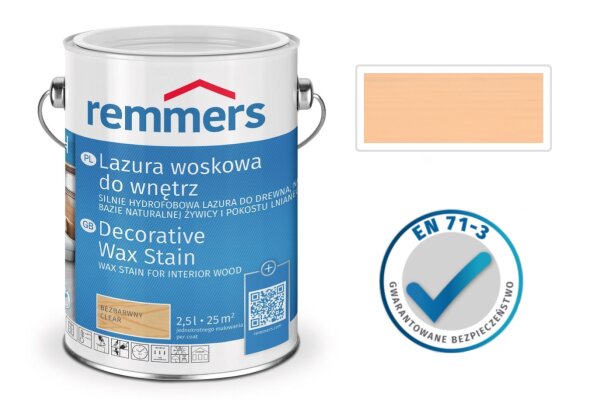 Lazura woskowa do wnętrz 0,75L remmers Brzoza