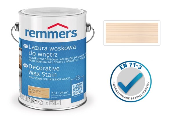 Lazura woskowa do wnętrz 0,75L remmers Biały