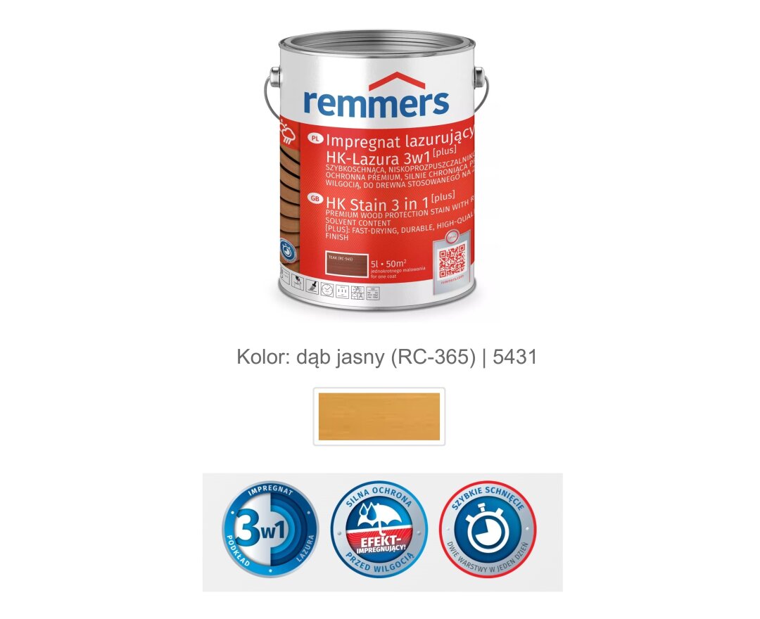 Impregnat lazurujący HK-Lazura 3w1 [plus] 5L- fot-